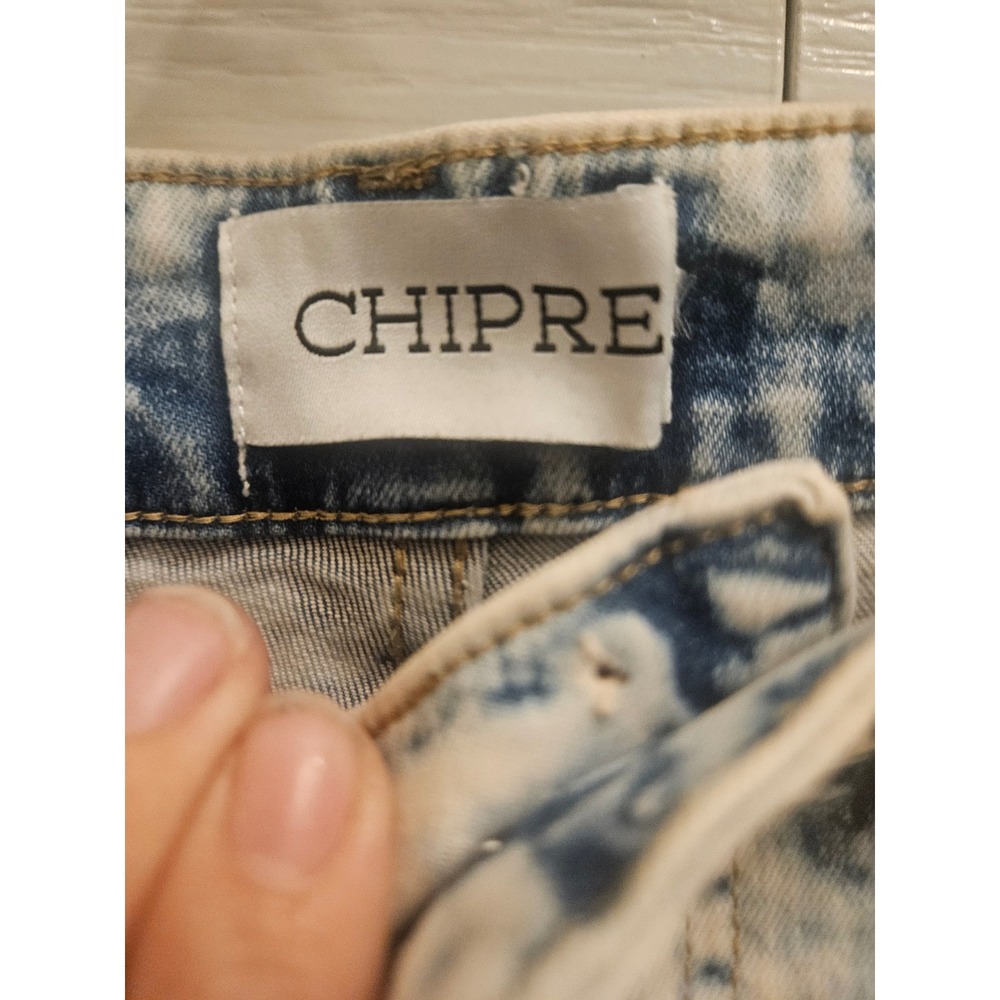 Chipre Womens High Waisted Skinny Jeans Light Acid Wash Denim Pants Retro Style - Picture 2 of 2